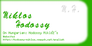 miklos hodossy business card